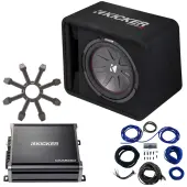 Kicker 43VCWR122 12" CompR Loaded Subwoofer Enclosure w/ 43CXA6001 Amp & Grill