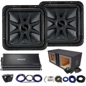 Kicker 44L7S122 12" L7 Subs with 43CXA18001 Amplifier Ported Sub Box & Bass Knob