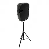 Harmony Audio Single Tripod Speaker Stand with Harmony Audio Pro DJ Live Series Bluetooth 12" Powered 1000W PA Speaker