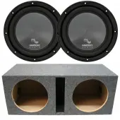 Harmony Audio HA-R104 10" 500W Car Audio Subwoofers (2) Bundle with Vented Sub Box Enclosure