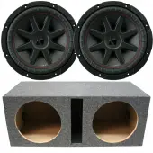 Kicker 43CVR102 10" CompVR 350W Car Audio Subwoofers & Vented Sub Box Enclosure