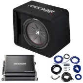 Kicker 43VCWR122 12" 500W CompR Loaded Subwoofer Enclosure w/ 43CXA6001 Sub Amp