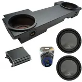 2001-2006 GMC Sierra HD Crew Truck Harmony R124 Dual 12" Rhino Coated Sub Box & CXA400.1...