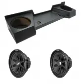 2007-2013 GMC Sierra Ext Cab Truck Kicker Comp C12 Dual 12" Rhino Coated Sub Box Enclosure N...