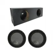 Universal Regular Standard Cab Truck Harmony R124 Dual 12" Rhino Coated Sub Box Enclosure