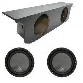 2007-2018 Jeep Wrangler JK Unlimited Harmony R124 Dual 12" Rhino Coated Sub Box Enclosure
