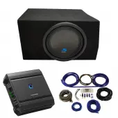 2005-2014 Ford Mustang Coupe Alpine Type S S-W12D4 Single 12" Sub Box Enclosure with S2-A60M Amplifier & 4GA Amp Kit