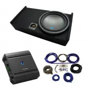 Compatible with 2009-2015 Ford F-150 Super Crew Truck Alpine Type S S-W12D4 Single 12" Sub Box Enclosure with S2-A60M Amplifier & 4GA Amp Kit