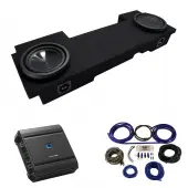 2002-2013 Chevy Avalanche Underseat Alpine SWT-10S4 Dual 10" Sub Box Enclosure with S2-A60M Amplifier & 4GA Amp Kit