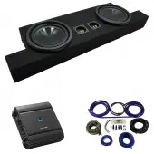 2004-2012 GMC Canyon Crew Cab Truck Alpine SWT-10S4 Dual 10" Sub Box Enclosure with S2-A60M Amplifier & 4GA Amp Kit