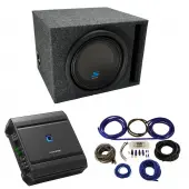 Universal Car Stereo Vented Port Single 10" Alpine Type S S-W10D4 Sub Box Enclosure with S2-A60M Amplifier & 4GA Amp Kit