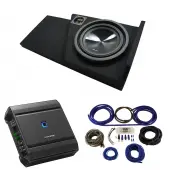 2014 - 2018 GMC Sierra Double Cab Alpine SWT-10S2 Single 10 Sub Box with S2-A60M Amplifier & 4GA Amp Kit