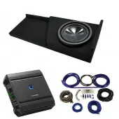 2007-2013 Chevy Silverado Ext Cab Truck Alpine SWT-10S2 Single 10 Sub Box Enclosure with S2-A60M Amplifier & 4GA Amp Kit