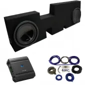 2017-UP Ford F-250 Supercrew Truck Dual 10" Alpine SWT-10S4 Sub Box Enclosure with S2-A60M A...