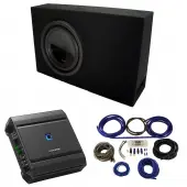 Universal Regular Standard Cab Truck Alpine SWT-10S2 Ported 10" Sub Box Enclosure with S2-A60M Amplifier & 4GA Amp Kit