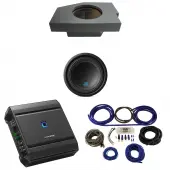 2002-2015 Dodge Ram Quad / Crew Truck Alpine Type S S-W10D4 Single 10" Rhino Coated Sub Box Enclosure with S2-A60M Amplifier & 4GA Amp Kit
