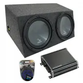 Universal Car Stereo Hatchback Sealed Dual 12" Harmony R124 Sub Box & CXA800.1