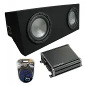 Compatible with 2005-2015 Ford Mustang Coupe Harmony A102 Dual 10" Loaded Sub Box Bundle with Kicker CXA800.1 Amp & Install Kit