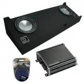 Compatible with 2007-2013 GMC Sierra Crew Cab Truck Harmony A122 Dual 12" Loaded Sub Box Bundle with CXA800.1 Amp & Install Kit
