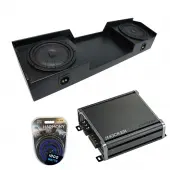 1999-2006 Chevy Silverado Ext Truck Kicker CompVT CVT12 Dual 12" Rhino Coated Sub Box & CXA800.1 Amp