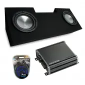 Compatible with 82-92 Pontiac Firebird Coupe Harmony A122 Dual 12" Loaded Sub Box Bundle with Kicker CXA800.1 Amp & Install Kit