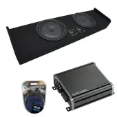 Compatible with 2009-2015 Ford F-150 Super Crew Truck Kicker CompVT CVT10 Dual 10" Sub Box Enclosure & CXA800.1 Amp