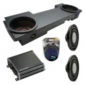 Compatible with 2002-2013 Chevy Avalanche Underseat Harmony F124 Dual 12" Rhino Coated Sub Box & CXA800.1 Amp