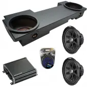 Compatible with 2002-2013 Cadillac Escalade EXT Underseat Kicker Comp C12 Dual 12 Rhino Coated Sub Box Enclosure & CXA800.1 Amp