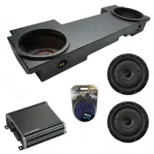 Compatible with 2002-2013 Chevy Avalanche Underseat Kicker CompVT CVT12 Dual 12" Rhino Coated Sub Box Enclosure & CXA800.1 Amp