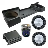 Compatible with 2007-2013 Chevy Silverado Ext Cab Truck Harmony A122 Dual 12" Rhino Coated Sub Box & CXA800.1