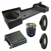 Compatible with 2007-2013 Chevy Silverado Ext Cab Truck Harmony F124 Dual 12" Rhino Coated Sub Box & CXA800.1