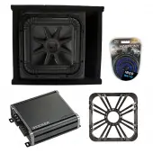 Kicker L7S12 Sub Ported Box with CXA800.1 Amp, Charcoal LED Grill & Install Kit