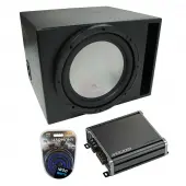 Universal Car Stereo Rhino Coated Ported 12" Harmony A122 Sub Box & CXA800.1