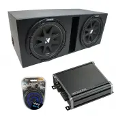 Universal Car Stereo Rhino Coated Ported Dual 12" Kicker Comp C12 Sub Box Enclosure & CX...