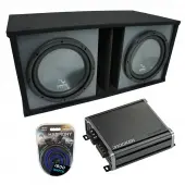 Universal Car Stereo Paintable Ported Dual 12" Harmony R124 Sub Box & CXA800.1