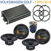Compatible with Volkswagen Golf 1999-2014 Factory Speaker Replacement Harmony (2) R65 & CXA360.4 Amp