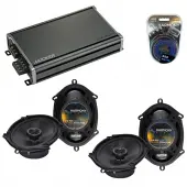 Compatible with Ford Freestyle 2005-2007 Factory Speaker Replacement Harmony (2) R68 & CXA360.4 Amp