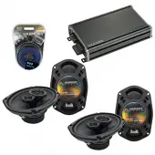 Compatible with Dodge Journey 2009-2010 Factory Speaker Replacement Harmony (2) R69 & CXA360.4 Amp