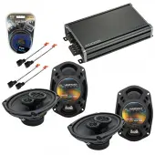 Compatible with Dodge Stratus 2001-2006 Factory Speaker Replacement Harmony (2) R69 & CXA360.4 Amp