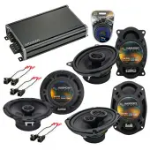 Compatible with Cadillac DeVille 1988-1989 OEM Speaker Replacement Harmony Speakers & CXA360.4 Amp