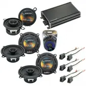 Compatible with Mitsubishi Montero 87-91 OEM Speaker Replacement Harmony (2) R5 R35 & CXA360.4 Amp