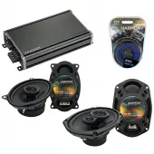 Compatible with Oldsmobile Alero 1999-2000 OEM Speaker Replacement Harmony Speakers & CXA360.4 Amp