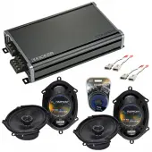 Compatible with Ford Mustang 1994-1998 Factory Speaker Replacement Harmony (2) R68 & CXA360.4 Amp
