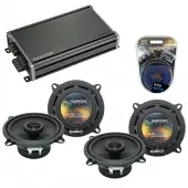 Compatible with Jeep Cherokee 1984-1987 OEM Speaker Replacement Harmony (2) R5 & CXA360.4 Amp