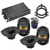 Compatible with Jeep Liberty 2008-2013 OEM Speaker Replacement Harmony (2) R69 & CXA360.4 Amp