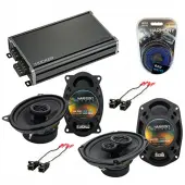 Compatible with Oldsmobile Cutlass 1997-1999 OEM Speaker Replacement Harmony Speakers & CXA360.4 Amp