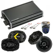 Compatible with Ford F-Series Truck 1987-1991 Speaker Replacement Kicker DS Pack & CXA360.4 Amp