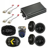 Compatible with Toyota Yaris 2007-2014 Speaker Replacement Kicker (2) DSC65 DSC693 & CXA360.4 Amp