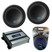 Alpine (2) S-W12D2 Car Audio Type S Series Sub 1200W Peak 12" Subwoofer Bundle with Harmony ...