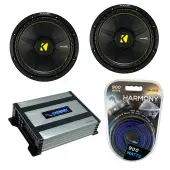 Kicker (2) CWS10 Car Audio CompC Subwoofer 10" Sub 44CWCS104 Bundle with Harmony HA-A400.1 A...